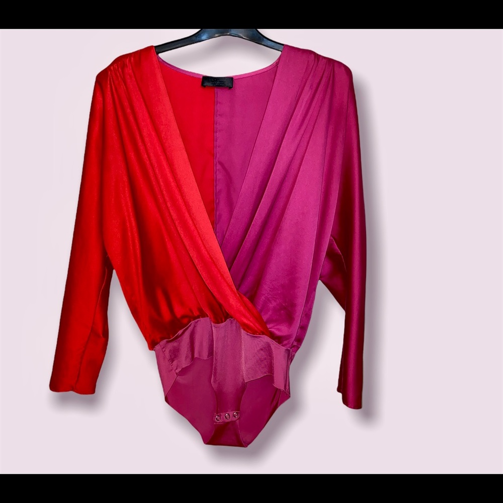 Red and fuchsia bodysuit
